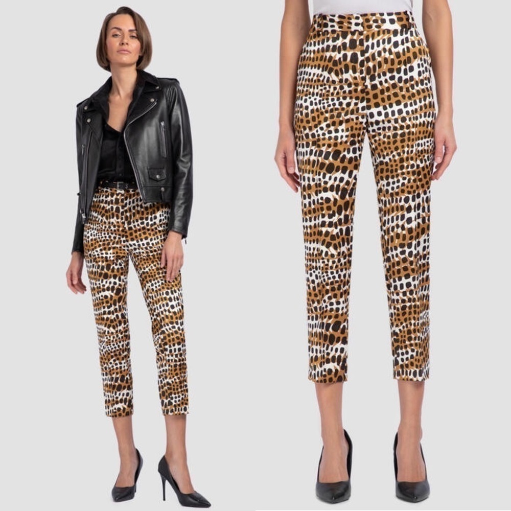 CELINE BY PHOEBE PHILO 2012 LEOPARD ANIMAL PRINT SILKY TROUSER PANT